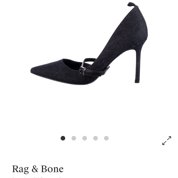 rag & bone Shoes - Rag & Bone Raw Denim D'Orsay Heels with Leather Strap. NEW
